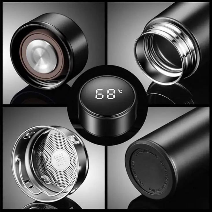 BPA Free Double Wall 500Ml Vacuum Flask Self-Cleaning LED UV Water Bottle Smart Purifier Eco-Friendly Water Bottle