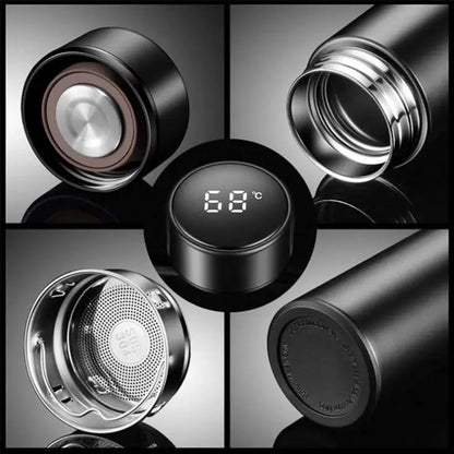 BPA Free Double Wall 500Ml Vacuum Flask Self-Cleaning LED UV Water Bottle Smart Purifier Eco-Friendly Water Bottle